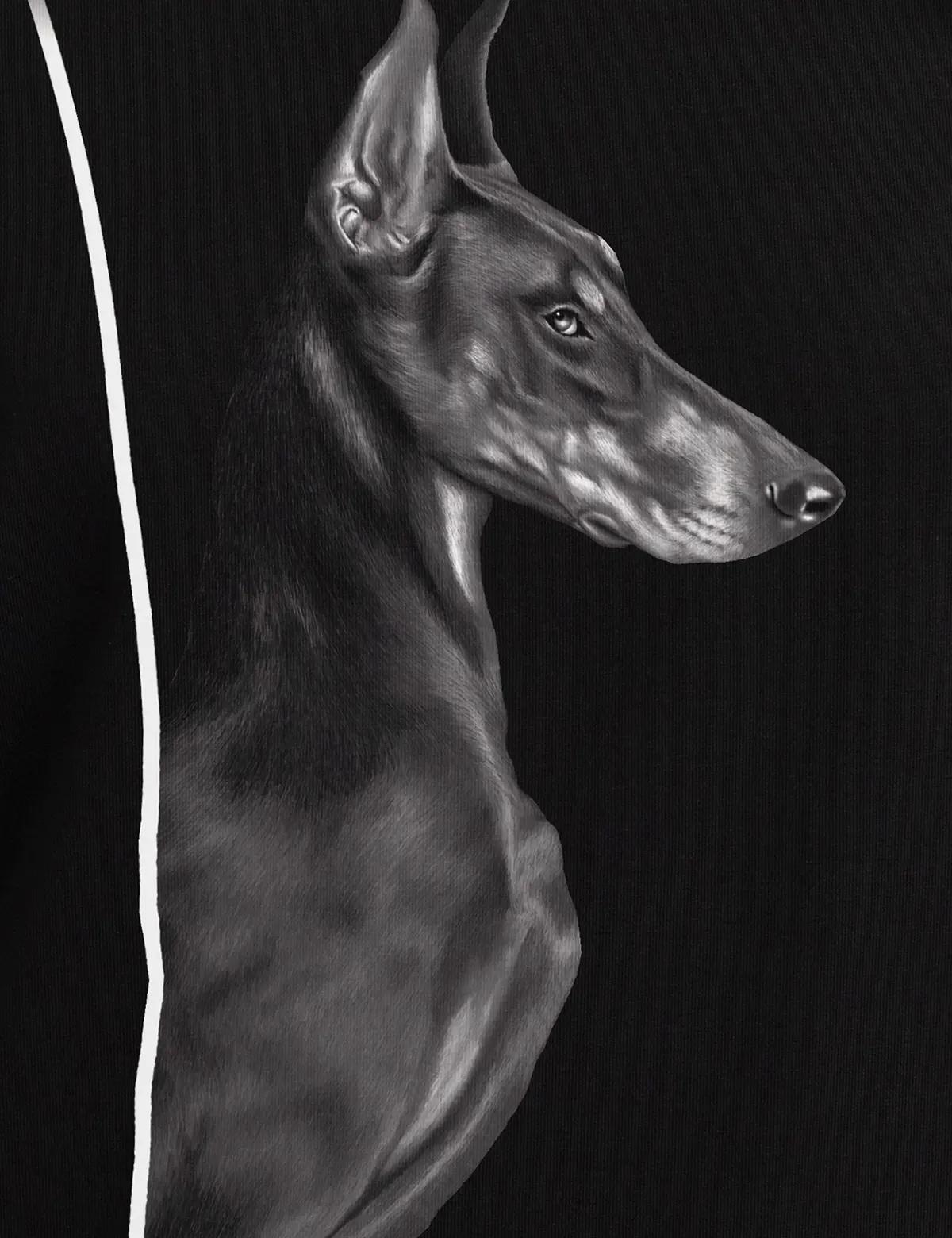 "Бдительный доберман. Графитовая грация" Футболка женская черная классическая