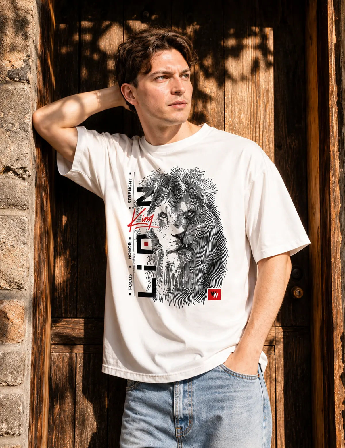 "Lion King" Футболка мужская белая оверсайз