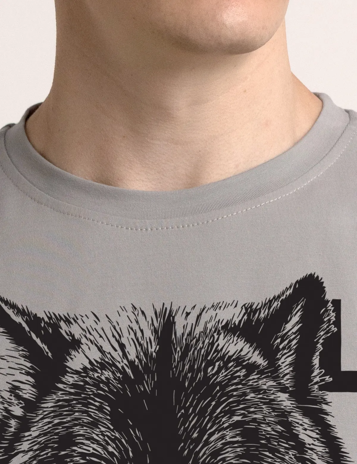 "Wolf Alpha" Футболка мужская серая оверсайз