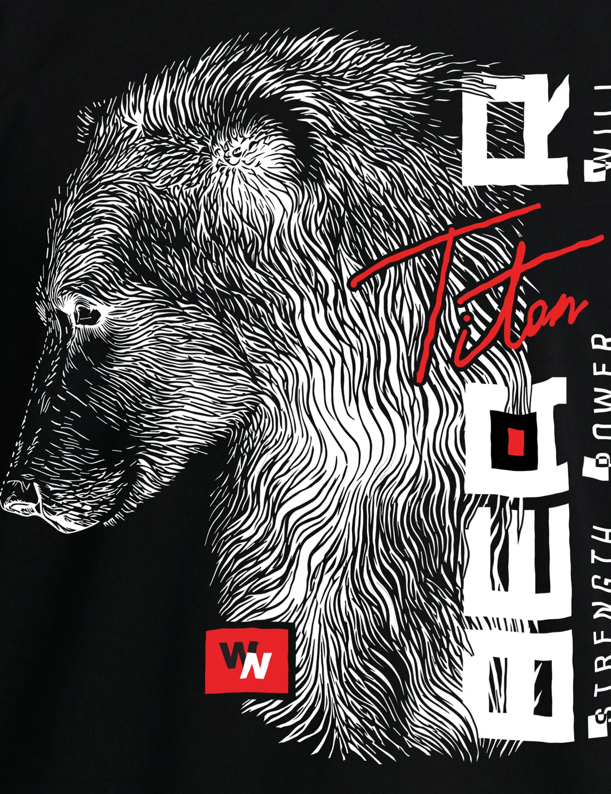 "Bear Titan" Футболка мужская черная оверсайз