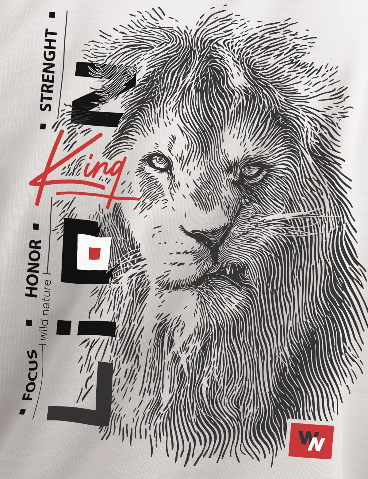 "Lion King" Худи мужское белое оверсайз 
