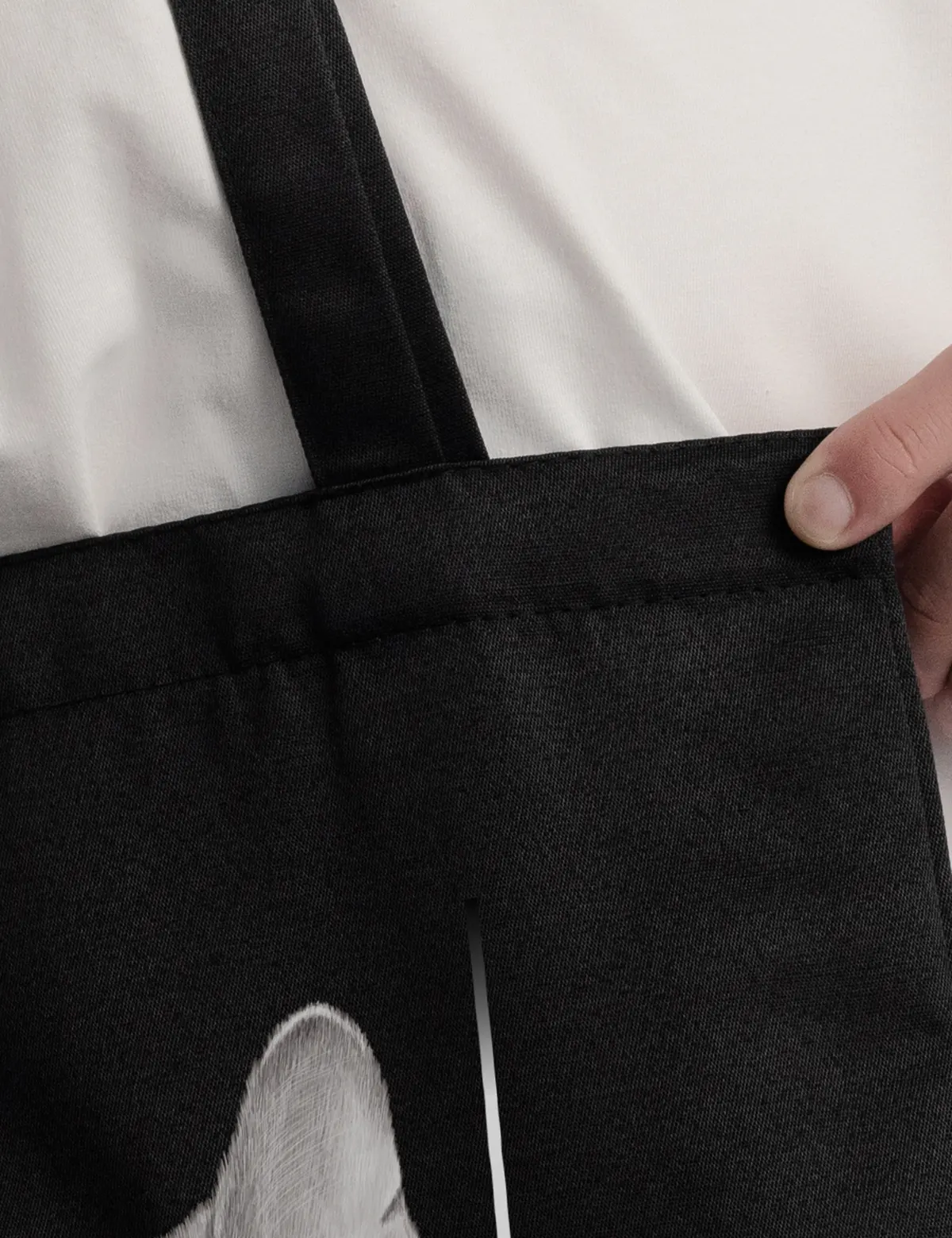Шоппер черный "Вредный кот"